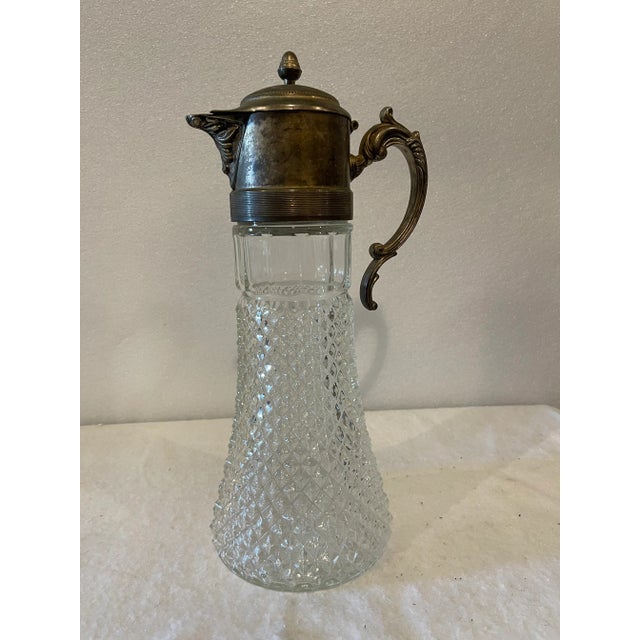 Vintage Diamond Point Silverplated Wine Claret For Sale - Image 6 of 6