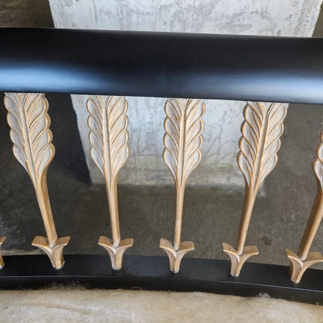 1970s Neoclassical Gilt Arrow Back Loveseat For Sale - Image 10 of 12