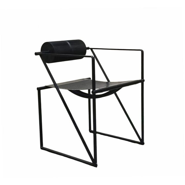 Mid-Century Modern Seconda 602 Black Metal Chair by Mario Botta for Alias, Italy, 1980s For Sale - Image 3 of 8