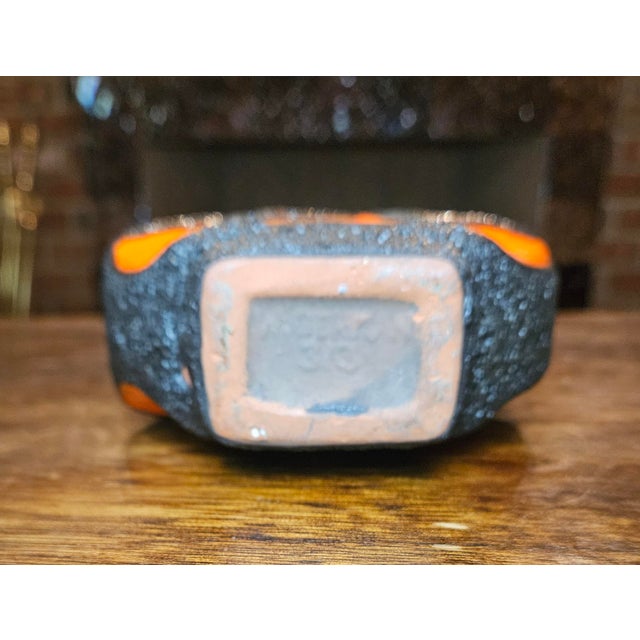 Mid Century Orange Fat Lava "Banjo Vase" by Roth Keramik For Sale - Image 9 of 10