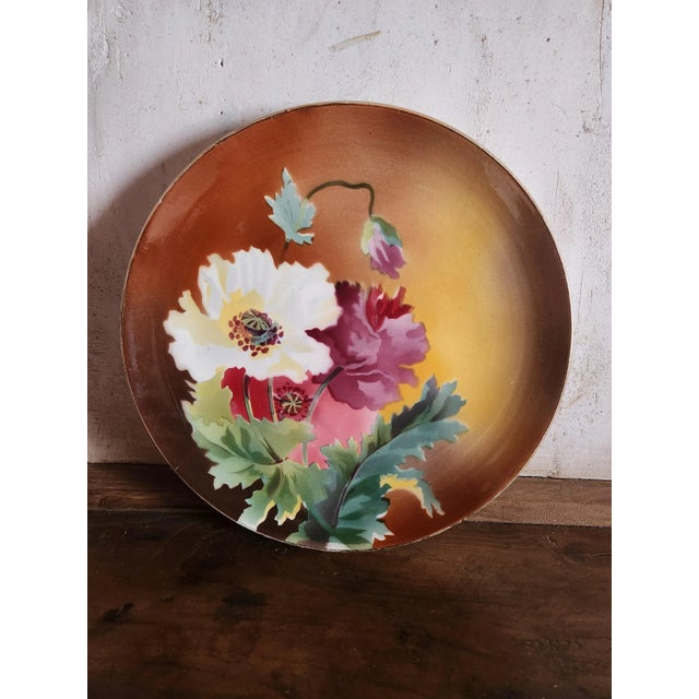 Vintage French Floral Terre de Fer Decorative Plates from Boulenger & Choisy Le Roi, 1900s, Set of 2 For Sale - Image 3 of 10