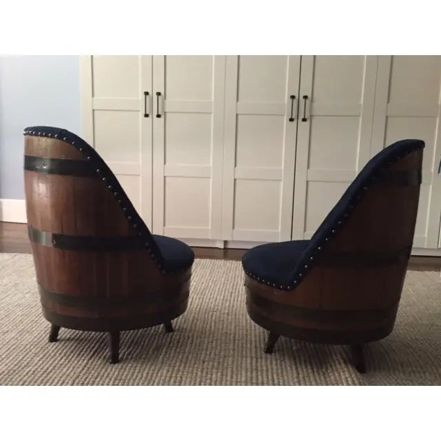 Gothic Late 20th Century Wine Barrel Swivel Chairs - Set of 4 For Sale - Image 3 of 3