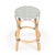 Spritely Home Accent Furniture Tobias 24 in. Seat Height Round Rattan Backless Counter Stool, White/Navy Dot / Natural Rattan Frame For Sale - Image 4 of 8