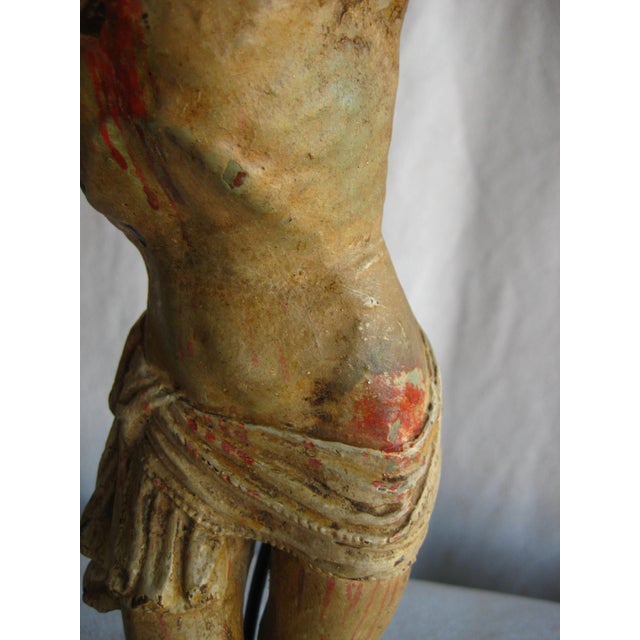 Beige Italian 18 Century Painted Christ on Stand For Sale - Image 8 of 10