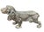 Vintage Gucci figural dog sculpture depicting a spaniel in a lively standing pose with one paw raised. Made in Italy, the...