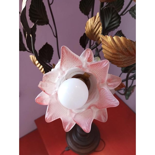 Vintage Floor Lamp with Murano Glass Roses, Italy, 1960s For Sale - Image 11 of 18