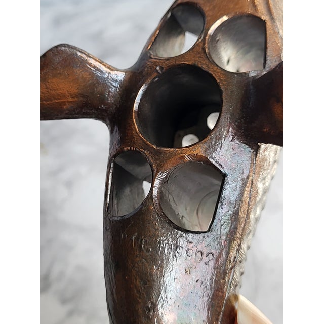Metal Vintage Copper Koi Fish Ikebana Flower Holder For Sale - Image 7 of 12