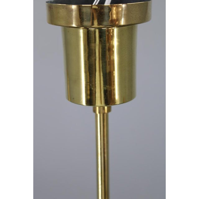 Metal Art Deco Brass and Opaline Glass Pendant, Czechoslovakia, 1930s For Sale - Image 7 of 11