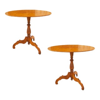 Dutch Satinwood Oval Tables- A Pair For Sale