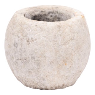 Chinese Chiseled Marble Kitchen Mortar, Early 20th Century For Sale