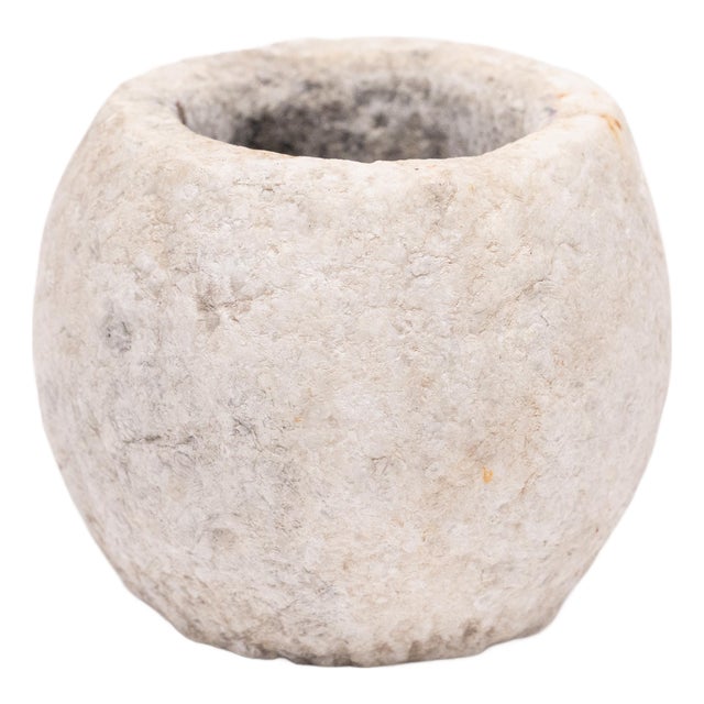Chinese Chiseled Marble Kitchen Mortar, Early 20th Century For Sale
