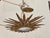 Mid 20th Century Spanish Gilt Metal Sunburst Chandelier with Frosted Glass For Sale In Atlanta - Image 6 of 11