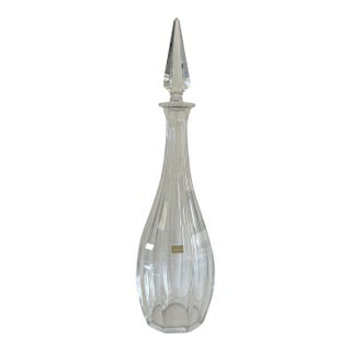 Signed Vintage Baccarat Crystal Decanter — Teardrop Form With Original Label For Sale