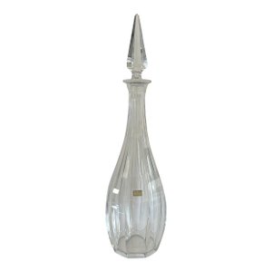 Signed Vintage Baccarat Crystal Decanter — Teardrop Form With Original Label