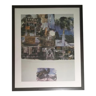 Robert Rauschenberg "Catfish Tales" Large Framed Collage Poster For Sale