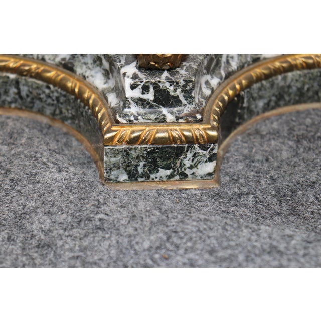 Bronze Pair 1920's French Louis XV Style Marble and Bronze Candelabras For Sale - Image 8 of 9