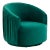 London Forest Green Pleated Velvet Swivel Chair For Sale