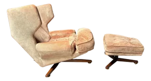 1960s Edward Wormley for Dunbar Lounge Chair and Ottoman model 6142, 2 Pieces