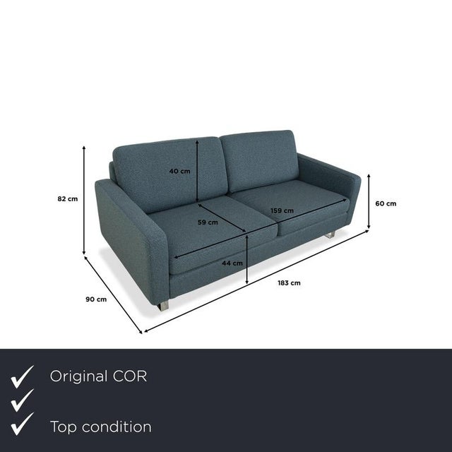 The conseta sofa by cor has been reupholstered in a new blue fabric and is characterized by its classic design. High...