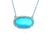 2010s Persian Turquoise Diamond Halo Pendant with Chain 14k WG 8.1 TCW Certified For Sale - Image 5 of 7