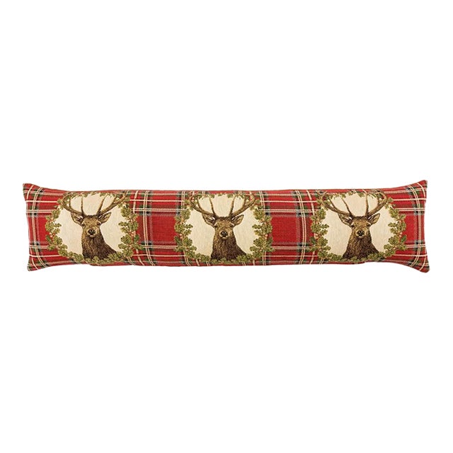 Stag Red Tartan Draught Excluder - 90x20 Cm (36"x9") For Sale