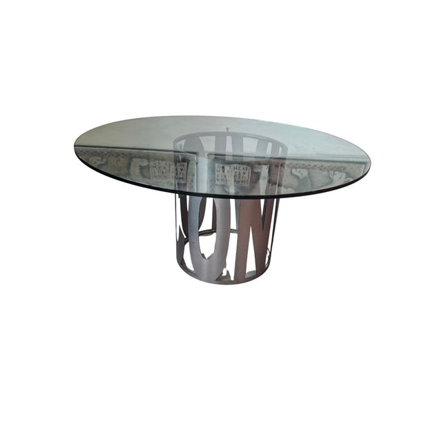 Vintage Table in Glass and Iron, 1980s For Sale - Image 6 of 7