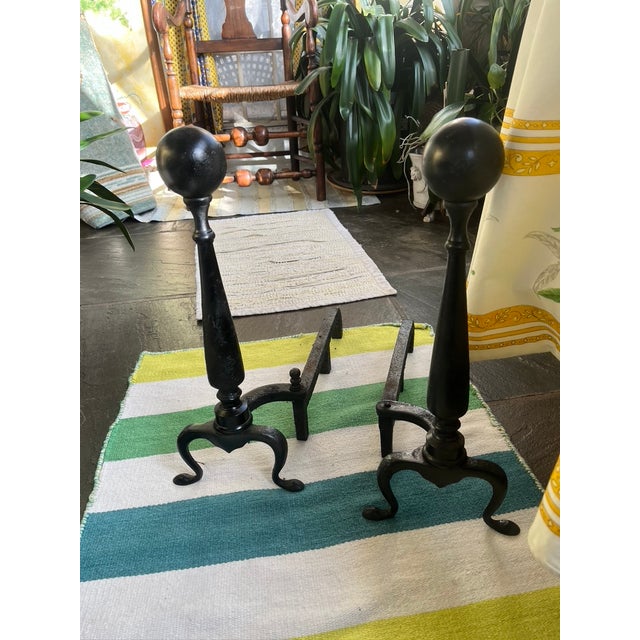 Antique Cast Iron Federal Style Andirons—A Pair For Sale In New York - Image 6 of 6