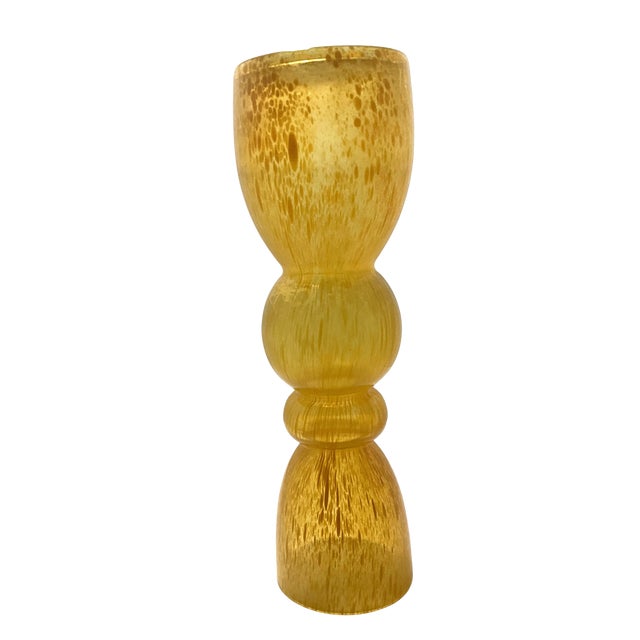 Mid-Century Modern Tall 1960s Empoli Orange Spatter Glass Vase For Sale - Image 3 of 8