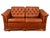 Mid-Century Modern Danish Chesterfield Leather Loveseat Sofa For Sale - Image 3 of 10
