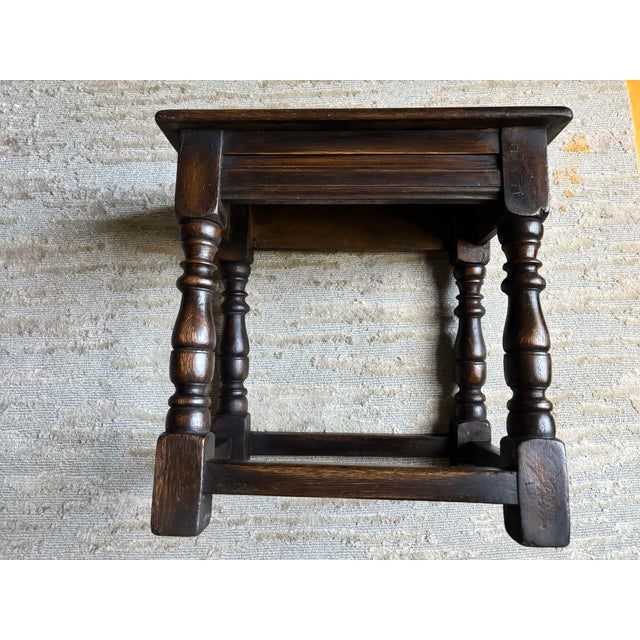 Wood English Oak Joint Stool, 19th Century For Sale - Image 7 of 11