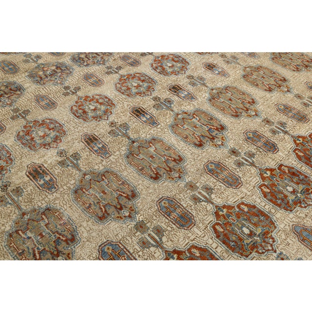Unique Antique Serab Rug With Geometric All-Over Medallion Motif For Sale - Image 11 of 13