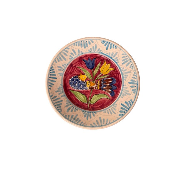 Embrace the warmth of coastal European charm with this exceptional vintage hand-painted Mediterranean style terracotta...