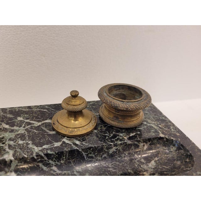 Napoleon III Desktop Set in Marble and Bronze, France, 1800s For Sale - Image 10 of 18
