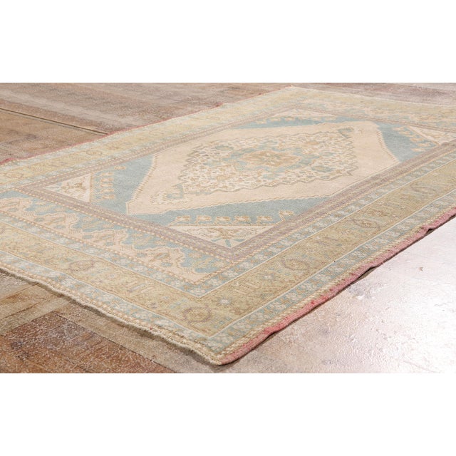 Beige Vintage Turkish Oushak Rug, 04'00 X 06'01 For Sale - Image 8 of 10