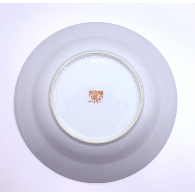 Red Chinese Longevity Plates/Shallow Bowls, 9" - S/6 For Sale - Image 9 of 11