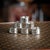 Vintage 20th century english solid silver set of six napkin rings. Each napkin ring is styled in the form of a belt with...