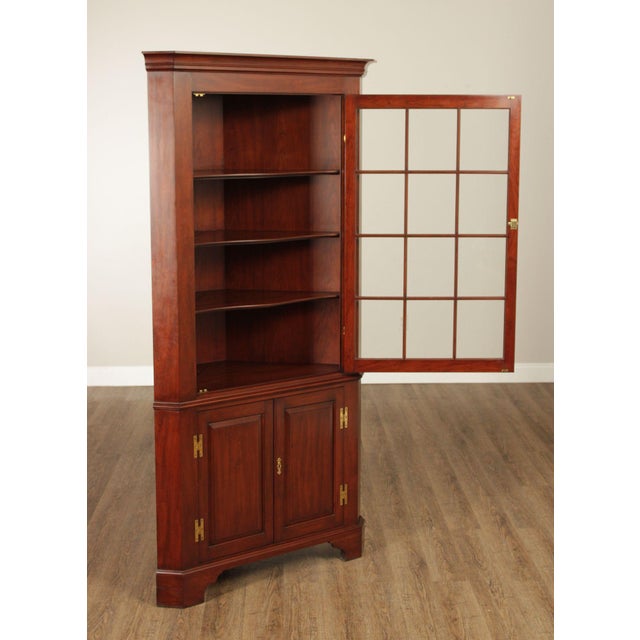 Henkel Harris Henkel Harris Traditional Cherry Corner Cupboard For Sale - Image 4 of 18