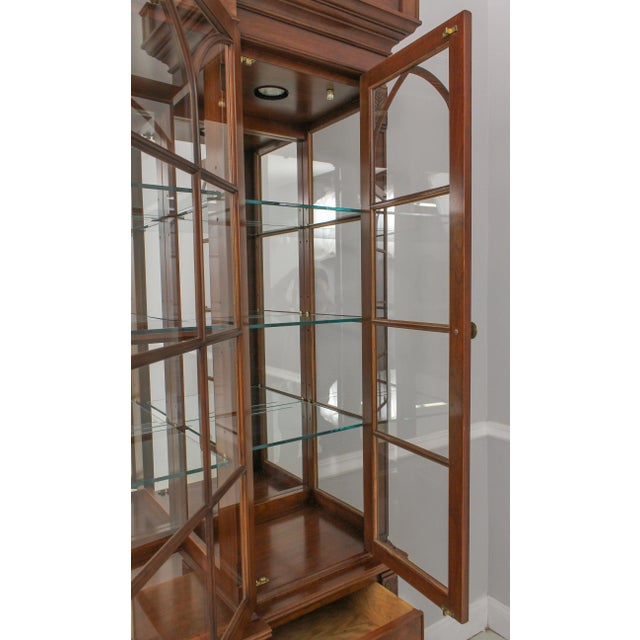 Wood Statton Federal Style Cherry Breakfront China Cabinet For Sale - Image 7 of 13