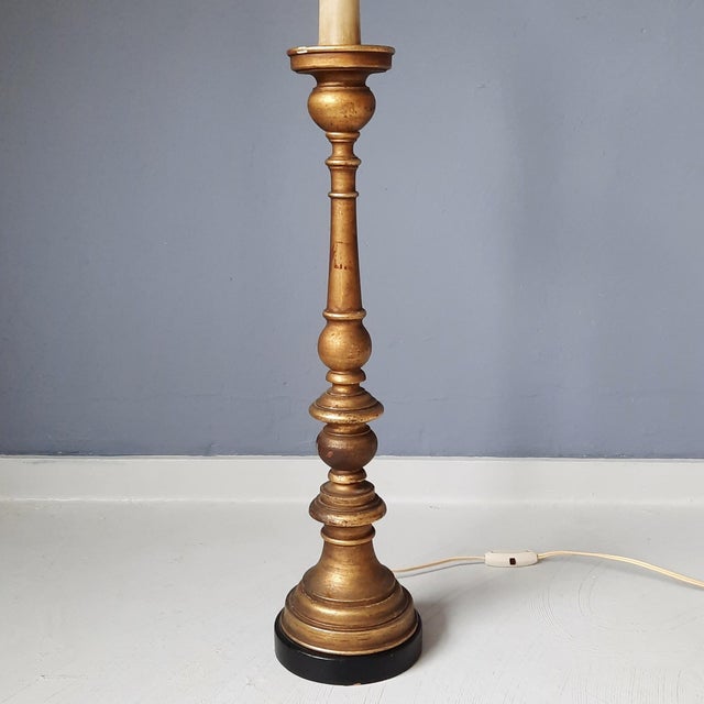 Florentine Wooden Table Lamp, 1960s For Sale - Image 6 of 9