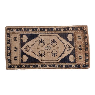 Vintage Distressed Oushak Rug Mat Runner - 1'9" X 3'4" For Sale