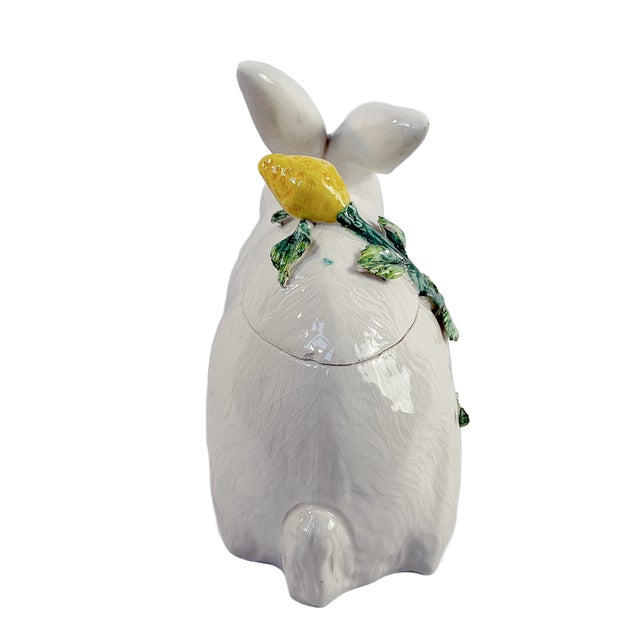 White Mid 20th Century Italian Majolica Rabbit Tureen For Sale - Image 8 of 10
