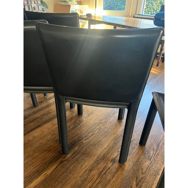 Contemporary Leather Dining Chair Set of 6 - Room and Board For Sale - Image 9 of 12