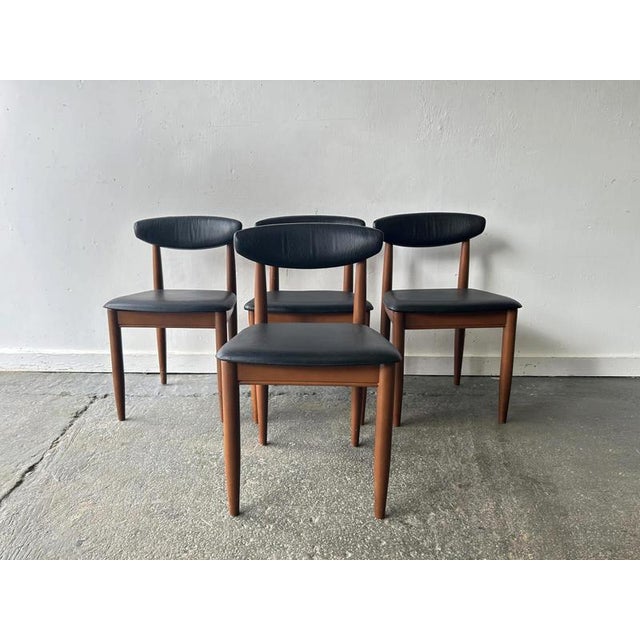Dining Chairs in Black Leatherette with Floating Backrest from Schreiber, 1960s, Set of 4 For Sale - Image 5 of 8