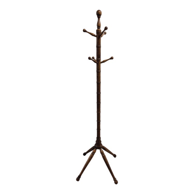 Antique Oak Coat Rack For Sale