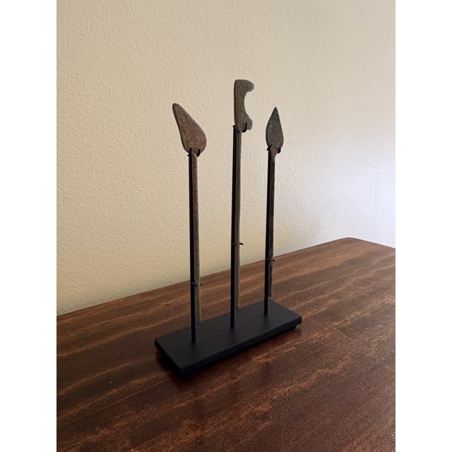 Contemporary Collection of Three Ancient Roman Bronze Medical Instruments on Custom Museum Mounts For Sale - Image 3 of 9