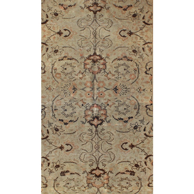 Floral Antique Fine Weave Turkish Sivas Rug With Neutral Color Palette For Sale - Image 4 of 6