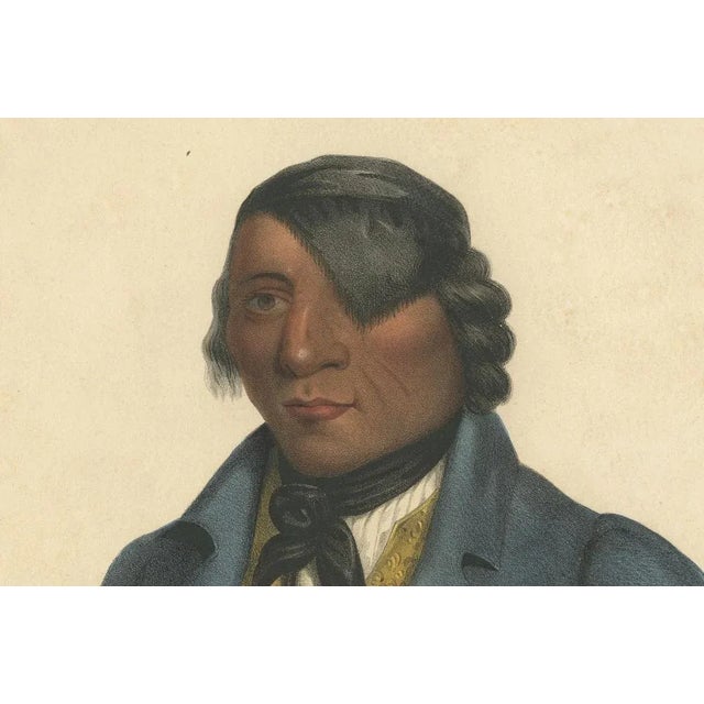 Charles Bird King, Portrait of Waa-Pa-Shaw Sioux Chief, 1838, Hand-Colored Lithograph For Sale - Image 6 of 11