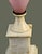 Mid 20th Century Vintage Neoclassical Italian Pink Art Glass & Marble Table Banquet Lamp For Sale - Image 5 of 12