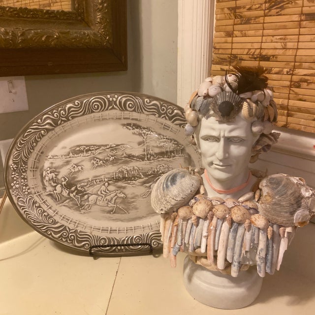 Alabaster Louisville Stoneware Embossed Running Horse Large Platter For Sale - Image 8 of 8