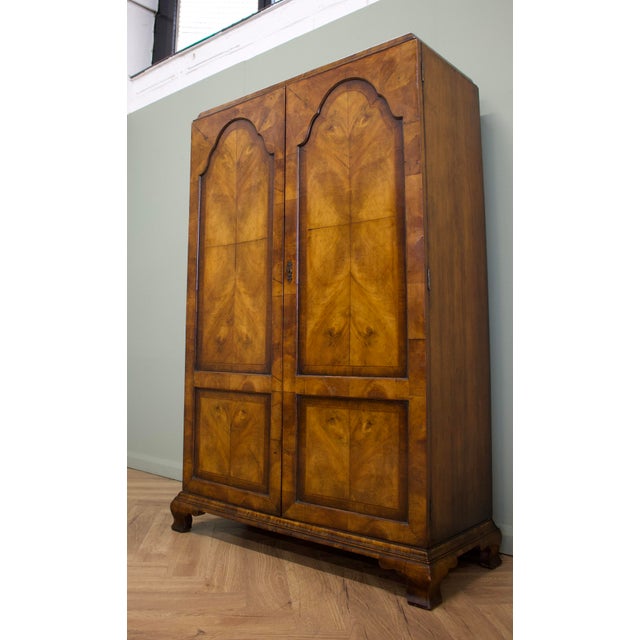 Vintage Art Deco Wardrobe in Burr Walnut, 1920s For Sale - Image 6 of 11